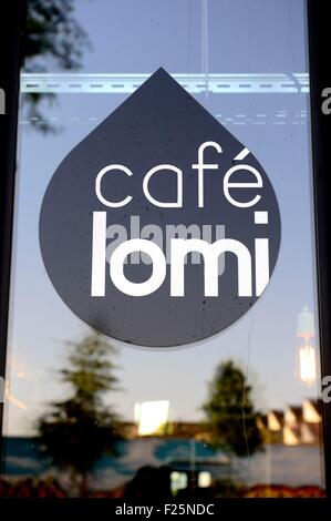France, Paris, the Barbes district, Lomi Coffee Stock Photo