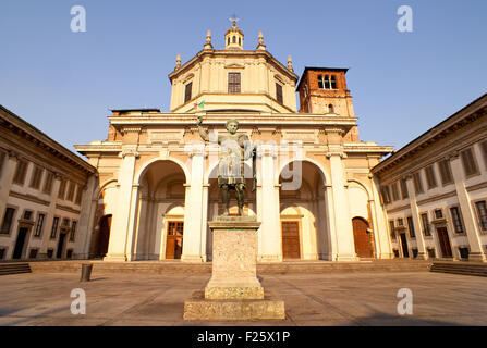 Statue of Emperor Constantine, Milan - Italy Stock Photo