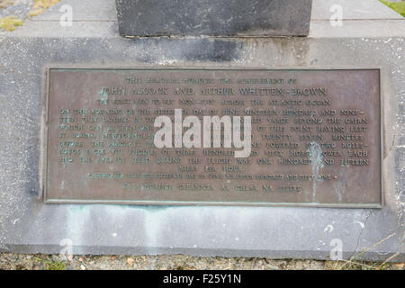 Memorial near Clifden in Ireland, and its inscriptions, to the first ...