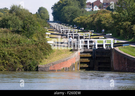 Devizes, a market town in the heart of Wiltshire, England UK Devizes Caen Hill Locks Kennet and Avon Canal Stock Photo