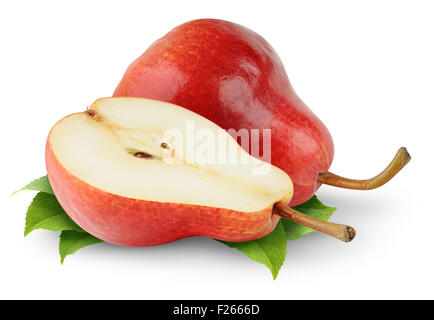 Red pears isolated on white Stock Photo