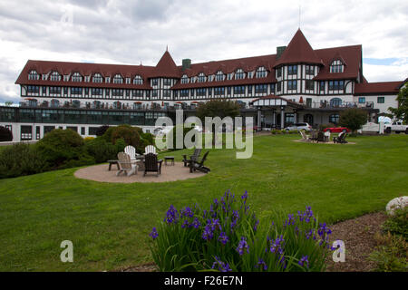 The Algonquin Hotel is an historic 1889 Tudor-style seaside resort in St. Andrews, New Brunswick, Canada. Stock Photo