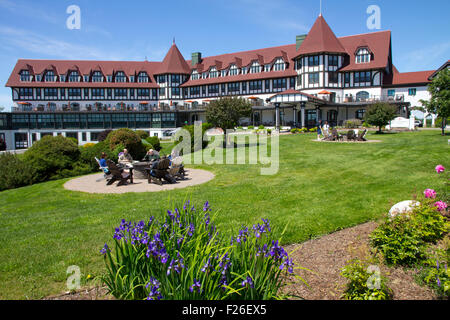 The Algonquin Hotel is an historic 1889 Tudor-style seaside resort in St. Andrews, New Brunswick, Canada. Stock Photo