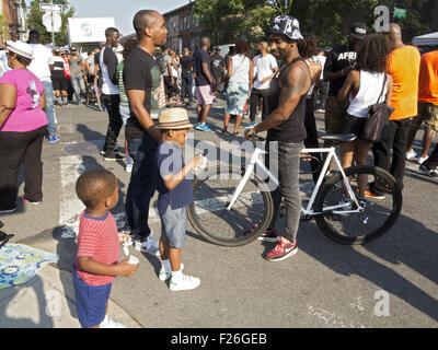 Spike Lee block party in the Bedford Stuyvesant section of Brooklyn, New York, August 29, 20015. Stock Photo