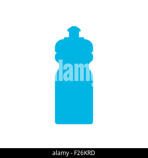 Blue sports water bottle icon isolated on white Stock Photo