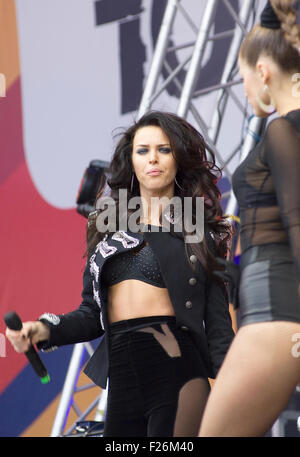 MOSCOW - SEPTEMBER 1: Singer Katya Bazhenova and her groupe on concert