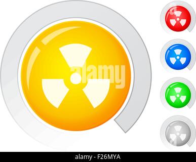 Circle buttons with radiation sign. Vector illustration. Stock Vector