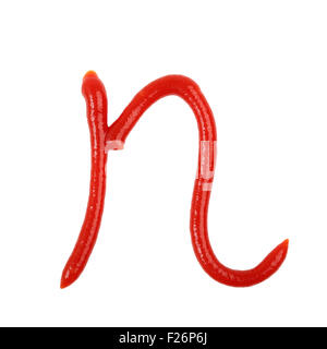Ketchup Small Letter N Stock Photo