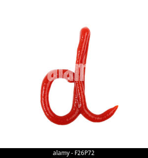 Ketchup Small Letter D Stock Photo