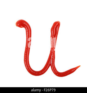 Ketchup Small Letter U Stock Photo
