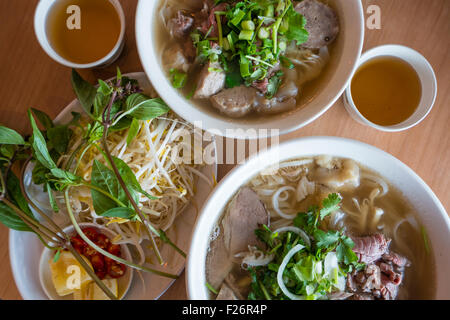 Vietnamese beef noodle soup Stock Photo