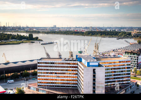 View over the Schelde river in Antwerp Stock Photo