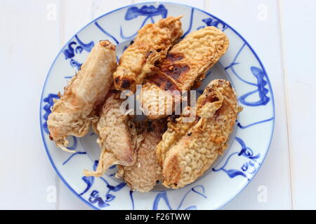 Fried bananas coated in batter Stock Photo