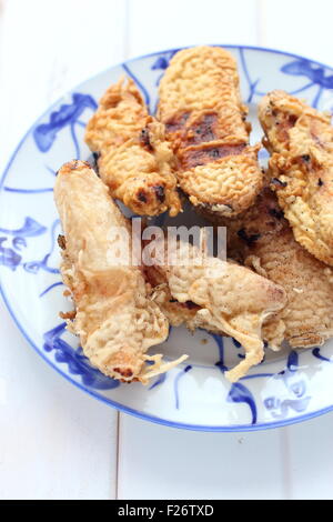 Fried bananas coated in batter Stock Photo