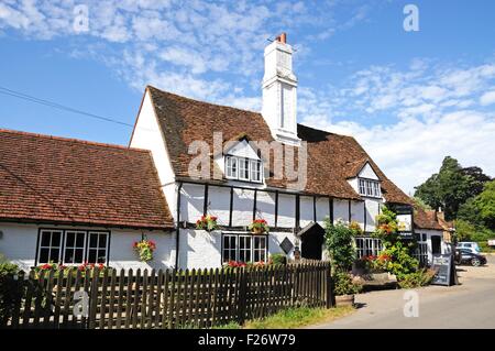 The Bull and Butcher Pub in the village centre, Turville, Buckinghamshire, England, UK, Western Europe. Stock Photo