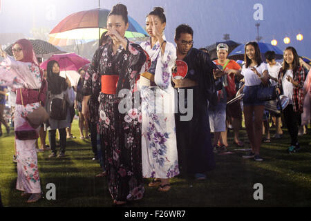 SHAH ALAM, MALAYSIA - SEPTEMBER 5: Bon-Odori Festival in Shah Alah,  on September 5, 2015. Participants in 'Bon Odori' festival, Stock Photo