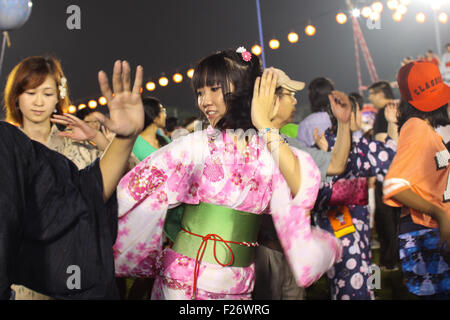 SHAH ALAM, MALAYSIA - SEPTEMBER 5: Bon-Odori Festival in Shah Alah,  on September 5, 2015. Participants in 'Bon Odori' festival, Stock Photo