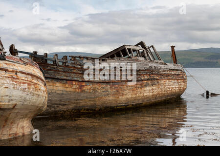 Old fishing boats, Salen, Isle of Mull, Scotland, UK Stock Photo