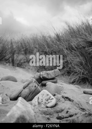 Stones on Gower beach Stock Photo