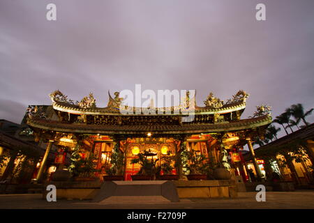 scenic of Bao An Taiwanese temple at night Stock Photo