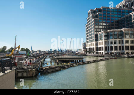 Canary Wharf London - waterside buildings Canary Wharf around Millwall
