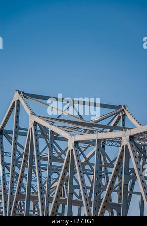 Steel Bridge support and details. steel structure or Steel truss design close-up Stock Photo