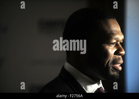 New York City. 11th Sep, 2015. Curtis '50 Cent' Jackson attends the annual Charity Day hosted by Cantor Fitzgerald and BGC at Cantor Fitzgerald on September 11, 2015 in New York City. © dpa/Alamy Live News Stock Photo