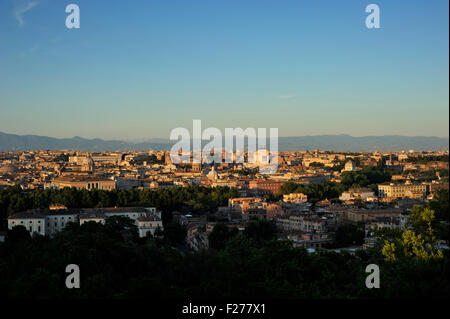 View of the Gianicolo (Janiculum) Hill and old Trastevere district in ...