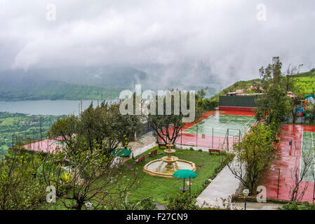 Landscape of Western Ghats, from a hotel room, India. Stock Photo