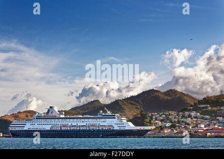 Holland America Cruise Ship in the Carnage, St. George, Grenada Stock Photo