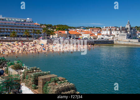 Praia da Ribeira beach in Cascais town, Portugal Stock Photo