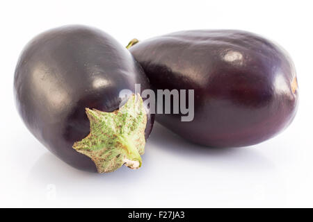 Two eggplants isolated on white. Stock Photo