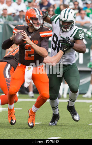 Aug. 17, 2013 - East Rutherford, New Jersey, U.S. - Jets' linebacker  Quinton Coples (98) in the first half during a NFL pre-season game between  the New York Jets and Jacksonville Jaguars