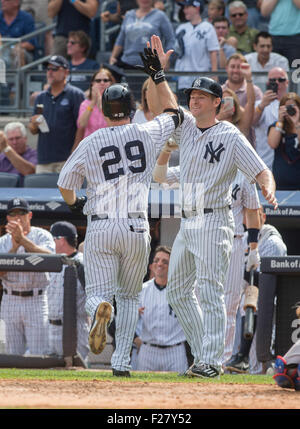 New York Yankees Dustin Ackley hits a 2-run home run in the first ...