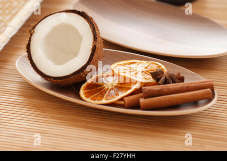 Tools and accessories for spa treatments and aromatherapy Stock Photo