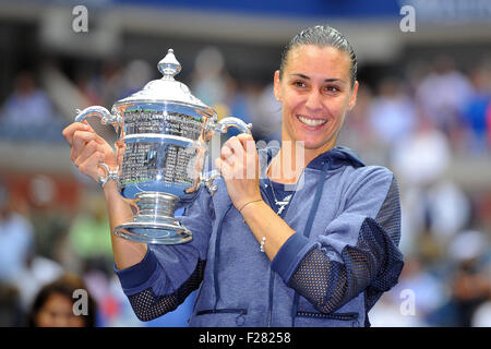 Flushing Meadows, New York, USA. 12th Sep, 2015. US Open Tennis Championships. Womens Singles final. Pennetta versus Vinci. Flavia Pennetta (ITA) won the final 7-6 (7-4) 6-2 and then announced her intention to retire at season end © Action Plus Sports/Alamy Live News