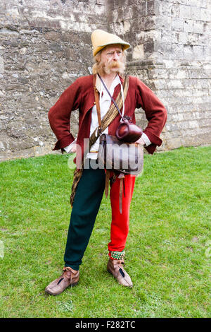 England, Dover castle. Medieval minstrel, jester, joker, 1400s Stock ...