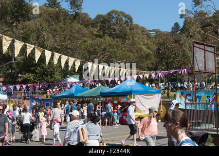 Sydney primary school hosts the local community fete fair to raise funds for the school,Avalon,Sydney,Australia Stock Photo