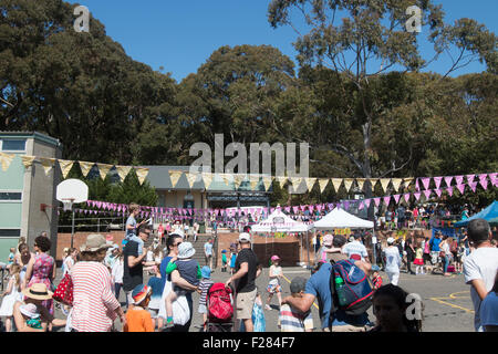 Sydney primary school hosts the local community fete fair to raise funds for the school,Avalon,Sydney,Australia Stock Photo