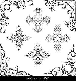 Cool vintage corner set is on white Stock Vector Image & Art - Alamy