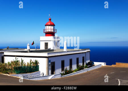 Lighthouse of Ponta do Pargo, the most western point of Madeira, Portugal Stock Photo