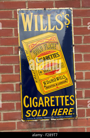 Wills's vintage metal advertisement sign. Stock Photo