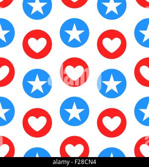 Seamless Texture Star and Heart Stock Vector