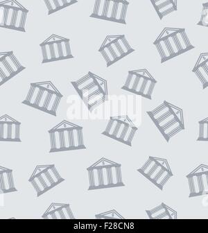 Seamless Pattern with Building of Bank Stock Vector