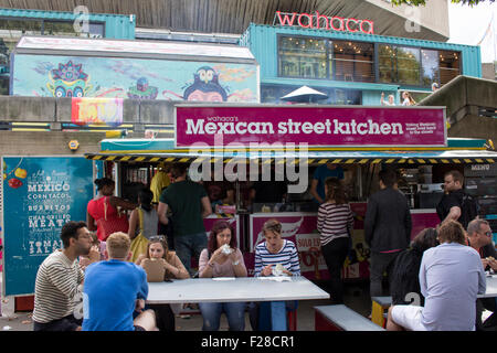 Wahaca Mexican street kitchen food stand, South Bank London Stock Photo