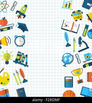 Education icons set simple flat style outline illustration Stock Vector ...