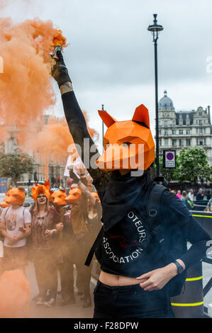 Brian May attends a Keep the Fox Hunting Ban protest outside the Houses of Parliament.  Featuring: View Where: London, United Kingdom When: 14 Jul 2015 Stock Photo