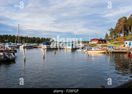 Sailboats in sea, Vaxholm, Stockholm, Sweden Stock Photo