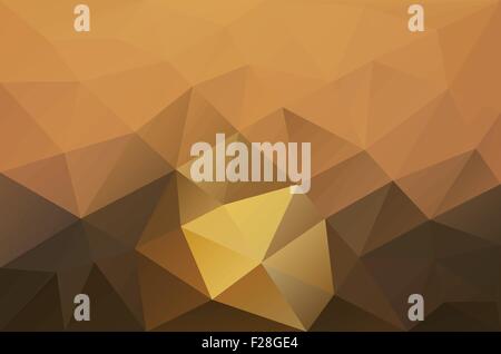 Abstract background in polygonal style with yellow and brown triangles Stock Vector