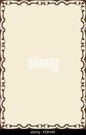 Baroque fine frame on beige Stock Vector